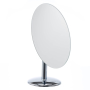 Зеркало настольное DEWAL, овальное,  пластик, серебряное, одностороннее, 22 х 12 см. 
